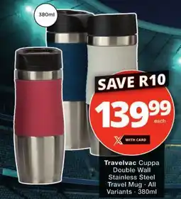 Checkers Travellvac Cuppa Double Wall Stainless Steel Travel Mug offer