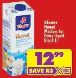 Shoprite Clover Numel Medium Fat Dairy Liquid Blend offer
