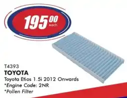 Goldwagen TOYOTA Pollen Filter offer