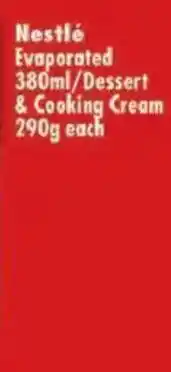 Shoprite Nestlé Evaporated Dessert & Cooking Cream offer