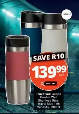 Checkers Travelvac Cuppa Stainless Steel Travel Mug offer