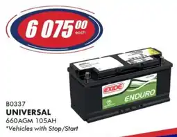 Goldwagen EXIDE ENDURO UNIVERSAL 660AGM 105AH offer