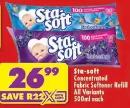 Shoprite Sta-soft Concentrated Fabric Softener Refill offer