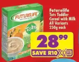 Shoprite Futurelife Tots Toddler Cereal with Milk offer