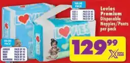 Shoprite Lovies Premium Disposable Nappies/Pants offer
