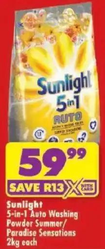Shoprite Sunlight 5-in-1 Auto Washing Powder Summer Paradise Sensations offer