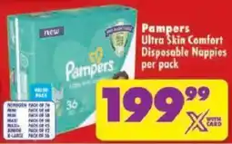 Shoprite Pampers Ultra Skin Comfort Disposable Nappies offer