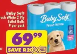 Shoprite Baby Soft Fresh White 2 Ply Toilet Rolls offer