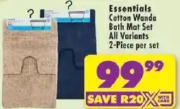 Shoprite Essentials Cotton Wanda Bath Mat Set offer