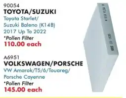 Goldwagen TOYOTA/SUZUKI Pollen Filter offer