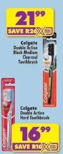 Shoprite Colgate Double Action Black Medium Charcoal Toothbrush offer