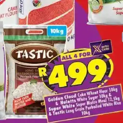 Shoprite Golden Cloud Cake Wheat Flour & Huletts White Maize Meal & Tastic Long Grain Parboiled White Rice offer