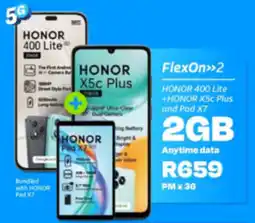 Telkom FlexOn>>2 HONOR 400 Lite + HONOR X5c Plus and Pad X7 offer