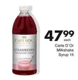 Save Hyper Carte D'Or Strawberry Milkshake Syrup offer