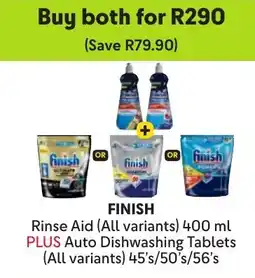 Makro Finish Rinse Aid plus Auto Dishwashing Tablets offer