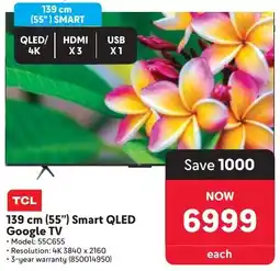 Makro TCL 139 cm 55" Smart QLED Google TV offer