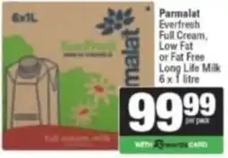 Spar Savemor Parmalat Everfresh Full Cream, Low Fat or Fat Free Long Life Milk offer