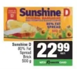 Spar Savemor Sunshine D 80% Fat Spread offer