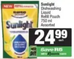 Spar Savemor Sunlight Dishwashing Liquid Refill Pouch Assorted offer