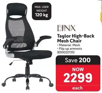 Makro Linx Taylor High-Back Mesh Chair offer