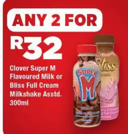OK Express Clover Super M or Bliss Full Cream Milkshake Assorted offer