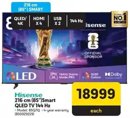 Makro Hisense 216 cm 85" Smart QLED TV 144 Hz offer
