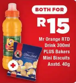 OK Express Mr Orange RTD Drink PLUS Bakers Mini Biscuits offer