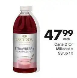 Save Hyper Carte D'Or Strawberry Milkshake Syrup offer