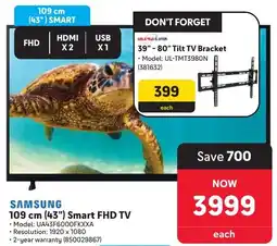 Makro Samsung 109 cm 43" Smart FHD TV offer