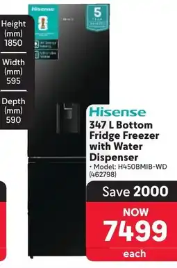 Makro Hisense Bottom Fridge Freezer with Water Dispenser offer