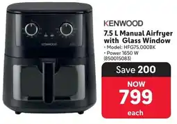 Makro Kenwood Manual Airfryer with Glass Window offer