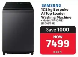 Makro Samsung Bespoke AI Top Loader Washing Machine offer