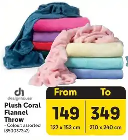 Makro Design House Plush Coral Flannel Throw offer