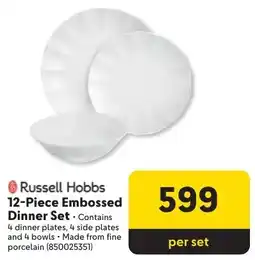 Makro Russell Hobbs Embossed Dinner Set offer