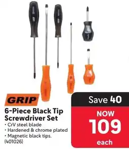 Makro Grip Black Tip Screwdriver Set offer