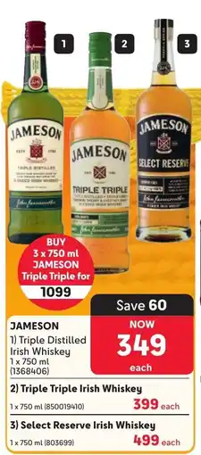 Makro Jameson Triple Distilled Irish Whiskey offer
