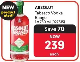 Makro Absolut Tabasco Vodka Range offer