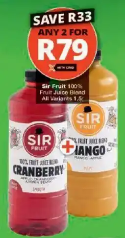 Checkers Hyper Sir Fruit 100% Fruit Juice Blend offer