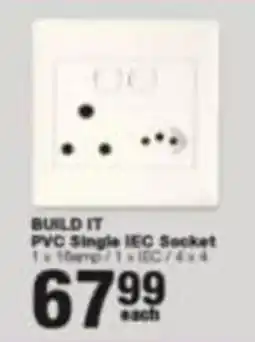 Build It BUILD IT PVC Single IEC Socket offer