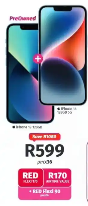 Vodacom iPhone 13 128GB + iPhone 14 128GB 5G offer