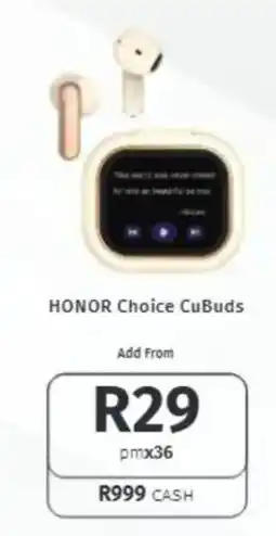 Vodacom Honor Choice CuBuds offer