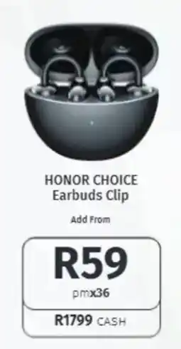 Vodacom HONOR CHOICE Earbuds Clip offer