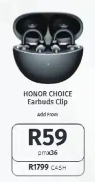 Vodacom HONOR CHOICE Earbuds Clip offer