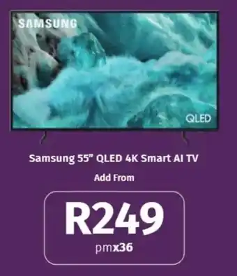 Vodacom Samsung 55" QLED 4K Smart AI TV offer