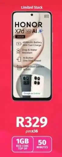Vodacom HONOR X7d 5G AI offer