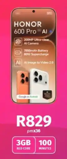 Vodacom HONOR 600 Pro AI offer