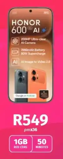 Vodacom HONOR 600 AI offer
