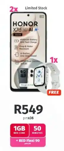 Vodacom HONOR X7d (5G) AI offer