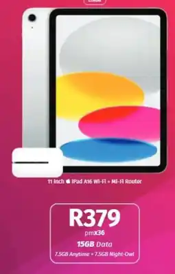 Vodacom iPad A16 Wi-Fi + Mi-Fi Router offer