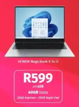 Vodacom HONOR MagicBook X 14 i3 offer